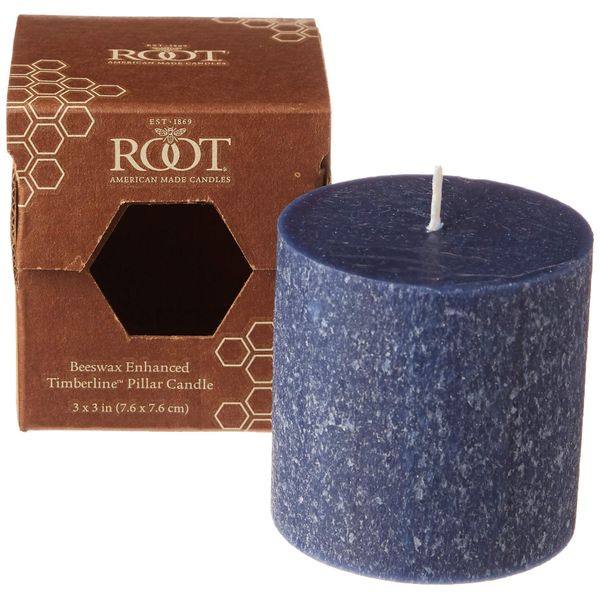 Root Candles Unscented Timberline Pillar Candle , 3 x 3-Inches , Abyss