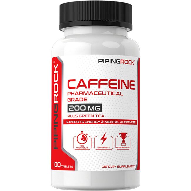 Caffeine Plus Green Tea 200 mg, 100 Tablets