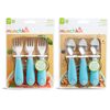 Munchkin® Raise™ Toddler Plastic Fork and Spoon Utensil Set, 6 Pack, Blue