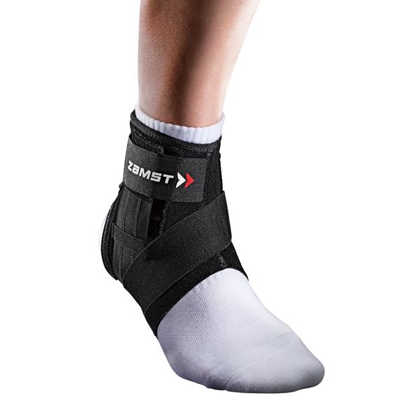 ZAMST Ankle Supporter, A1-Short, For General Sports, Basketball, Volleyball, Tennis, Foot Joints, Fixed, L Size, For Left Foot, Black 370713