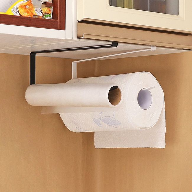 Perforated/Adhesive Paper Towel Holder Under Cabinet Wall Mount for Kitchen  Paper Towel Roll Holder Stick to Wall Mount