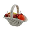Authentic Italian Capodimonte Mixed Fruit in Oval Basket with Handle