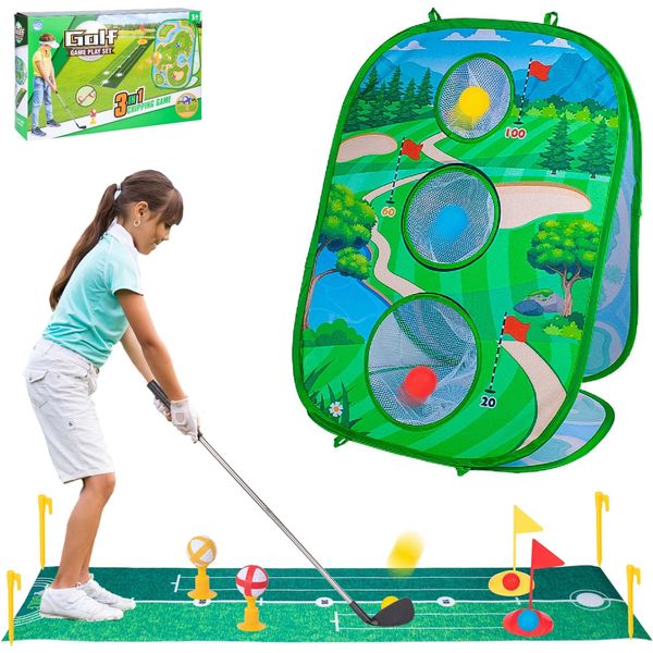 Awsoo Golf Toys Set for Kids 3 in 1 Golf Game for Kids with Eight Golf Balls (8 Golf Balls)