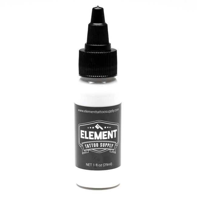 ELEMENT TATTOO SUPPLY - White Tattoo Ink for Tattooing - Bright Color Tattooing - Solid - Permanent - 1oz - Bottle (1)