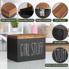 Stylish Black Tampon Holder with Hinged Lid - Bathroom Organizer