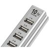 10-Port High-Speed USB Desktop Hub with LED Indicator Lights and AC Adapter