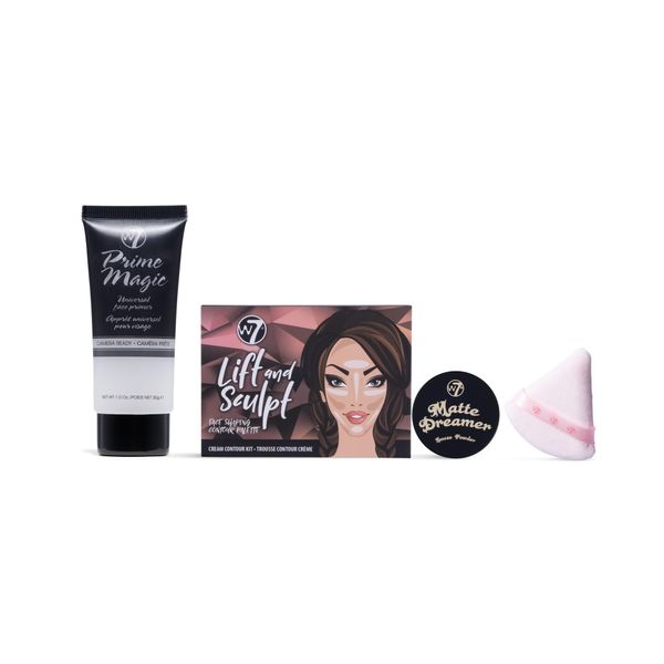 W7 Prime Magic Set - 4-teiliges Set - Grundierung, Konturierung & Gesichtspuder Make-up im Set