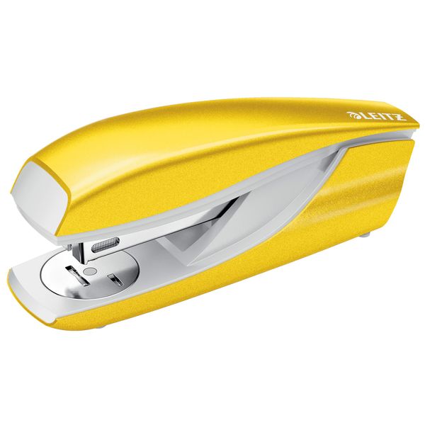 Leitz Stapler, 30 Sheet Capacity, Ergonomic Metal Body, Includes Staples, WOW Range, 55022016 - Yellow