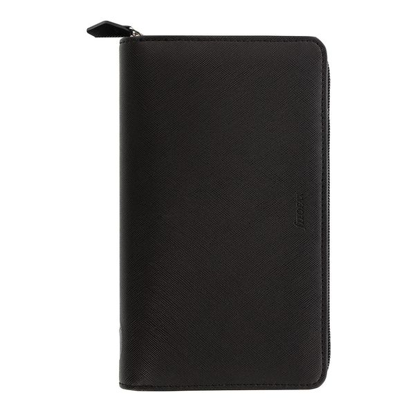 Saffiano Zip Organizer, Personal Compact Size, Black - Cross-Grain, Leather-L...