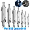 7Pcs HSS Center Drill Bits 60° Combined Countersink Spotting Tools Metalworking