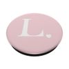 PopSocket PopGrip:Light Pink White Monogram Letter L Initial Heart Design PopSockets Swappable
