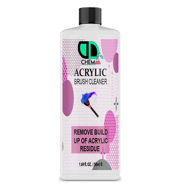 DD Acrylic Nail Brush Cleaner | Powerful Liquid Cleaner For Acrylic Gel Nail Brushes | Remove Oil Residue| All Purpose Makeup Brushes Cleaner (50ML)