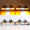 2 IN 1 Windshield Traffic Advisor Emergency Warning Strobe Light Bar Amber White
