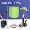 Simple Designs LT2007-GRN Chrome Mini Basic Table Lamp with Fabric Shade, Green