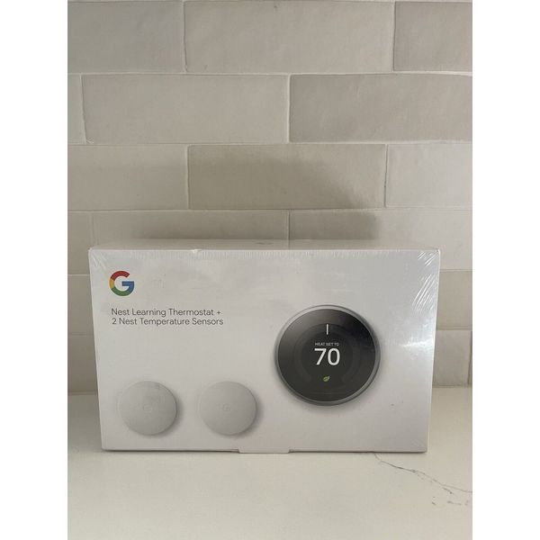 Google Nest Learning Thermostat w/2 Nest Temperature Sensors SEALED NEW 2024