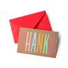KRAFT WITH BRIGHT TEXT THANK YOU CARDS