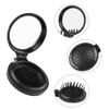 Dadabig 4 PCS Mini Round Folding Comb, Folding Travel Mirror Hair Brush with Mirror Pocket Comb Folding Mirror for Travel Women and Girls, Black and Blue
