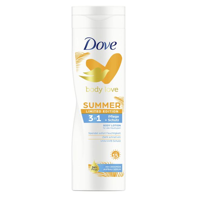 Dove Body Love Body Lotion 24h Pflege mit UVA/UVB Schutz und LSF15 für alle Hauttypen 250 ml 1 Stück