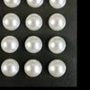 131 Rhinestone Stickers (Deco Stickers), Pearl Type, 0.4 inch (10 mm), White, 2 Sheets, Glitter Plump Round