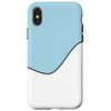 iPhone X/XS GEOMETRIC TWO TONE WAVE PATTERN LIGHT BLUE AND WHITE Case