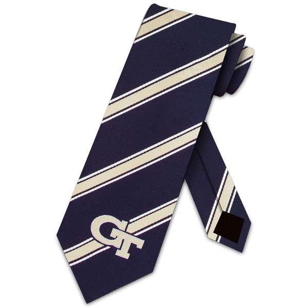 Eagles Wings Georgia Tech Yellow Jackets Striped Mens Neck Tie with College Sports