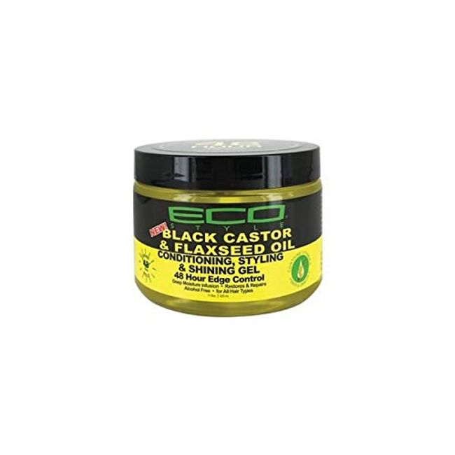 Eco Black Castor & Flaxseed Oil 48 Edge Gel 11oz