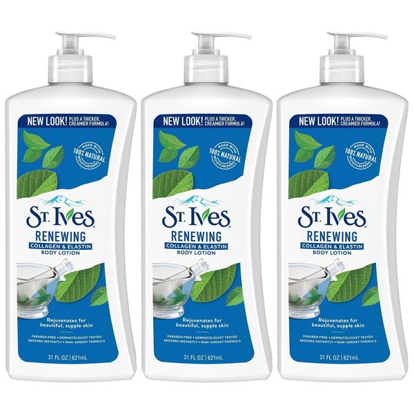 St. Ives Skin Renewing Body Lotion Collagen Elastin 21 oz(Pack of 3)