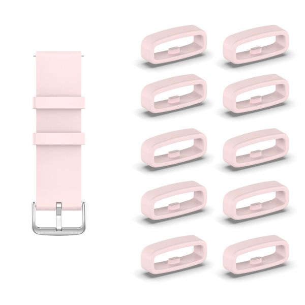 KUTEWEU Pack of 10 silicone wristbands loops, replacement strap loops, watch strap holder, keeper closure ring, replacement loops for watch strap, 18 mm, Silicone, No gemstone