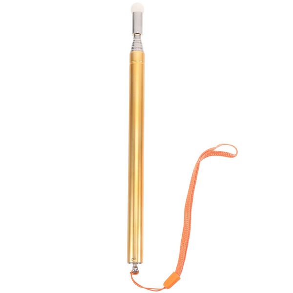 STOBOK Telescopic Pointer, Teacher Pointer Stick with Hand Lanyard Teaching Pointers Extendable Hand Pointer Stainless Steel Classroom Whiteboard Pointer for Teachers (Gold)