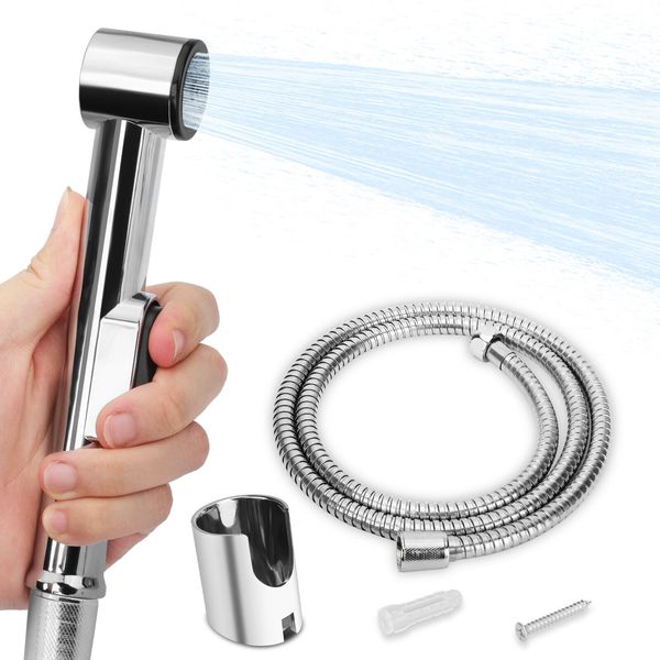 Toilet Shattaf Adapter Hose Bidet Sprayer Stainless Steel Handheld Shower Head