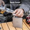 Boundless Voyage Titanium Drinking Flask Leak-Proof Thin Flasks with Titanium Funnel for Liquor for Men Ti3080D