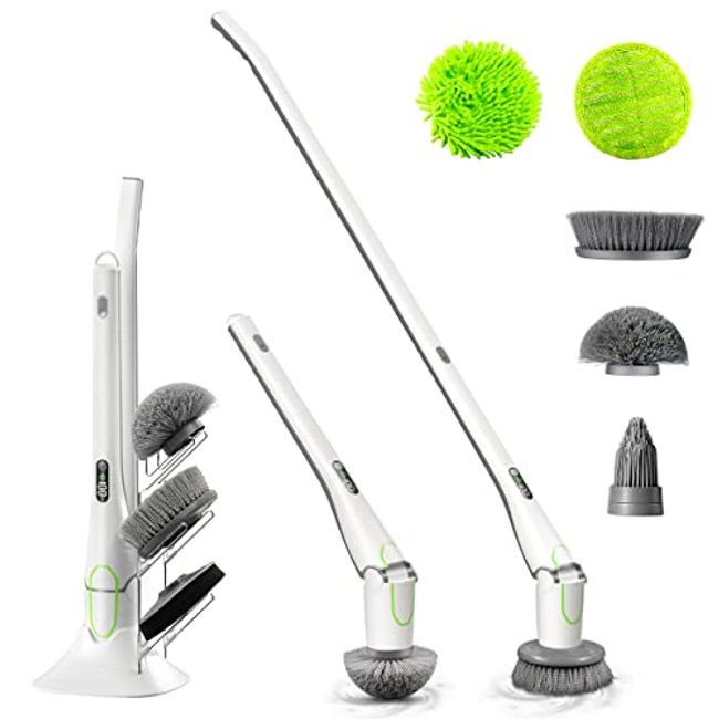 Electric Spin Scrubber Multi-functional Cordless Rechargeable Bathroom Scrubber  Cleaning Brush with Replaceable 3 Brush Heads And Extension Handle  (EU/US/AU/UK)