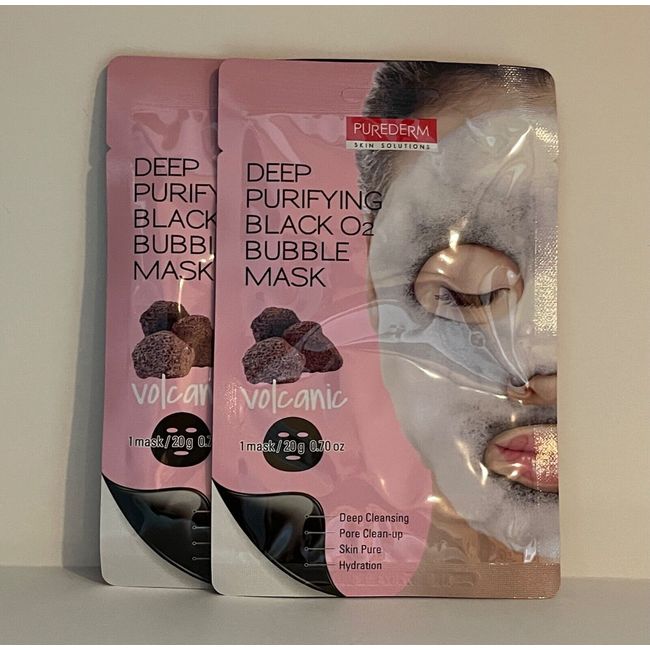 Purederm Deep Purifying Black O2 Bubble Mask Volcanic Qty of 2 FREE Shipping!