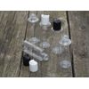 2 Oz. Plastic Clear Cylinder Bottles with black Dispensing cap  (50 PACK)