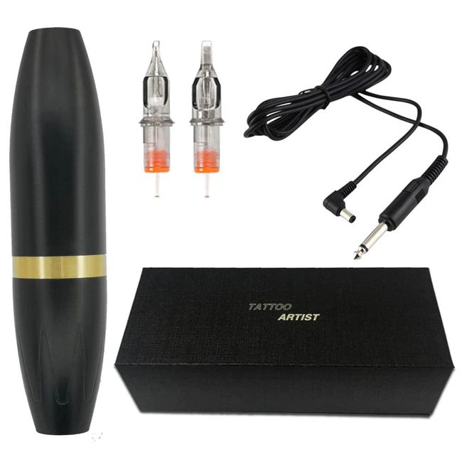 Tattoo Rotary Pen Tattoo Machine Kit Permanent Makeup Pen with 2PCS Needle DC Cord for Tattoo Artists