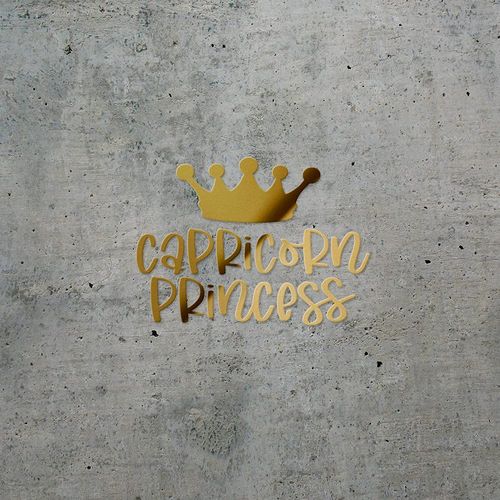 Decal Stickers of Capricorn Princess Crown (Metallic Gold) (Set of 2) Luxury Weatherproof Vinyl Decal Stickers for Laptop Desktop Smartphone Car Dirt Bike Wall Room Mason Jar - ANDVER1e79323GO_1123