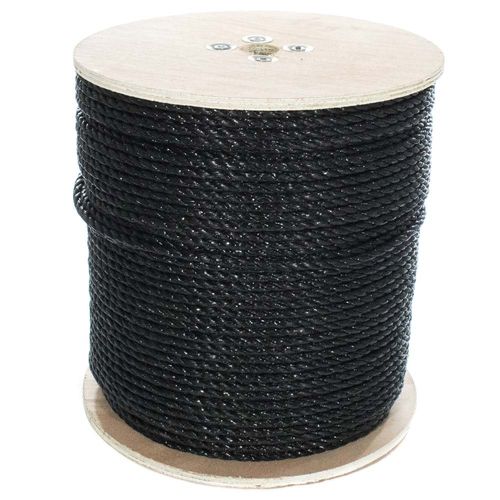 Paracord Planet Three Strand Twisted Polypropylene Rope – Indoor and Outdoor Uses (3/8 Inch X 100 Feet, Black)