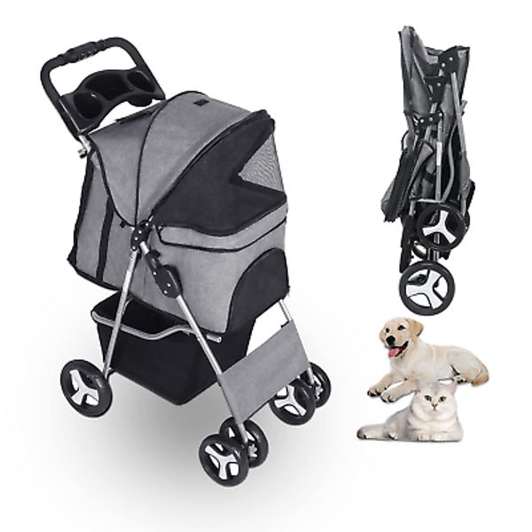 Pet Stroller for Medium Small Dogs Foldable 4 Wheels Dog Strollers Lightweight P