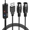 LEKATO 6.5ft 16 Channels MIDI Cable MIDI to USB Cable MIDI USB Cable