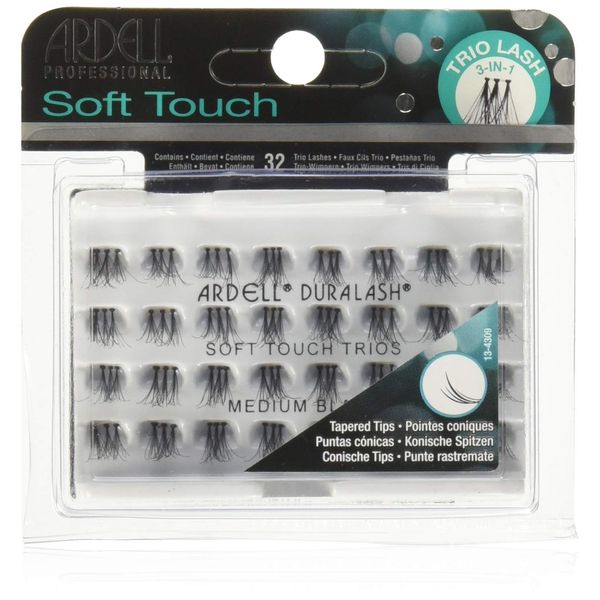ARDELL Soft Touch Trios Individuals Eye Lashes, Medium, Black