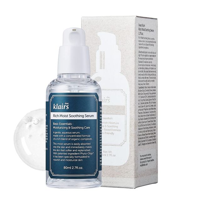 [Dear Klairs] Rich Moist Soothing Serum 2 7 fl oz 80 ml, Instant absorption, Non-greasy, hydration, cooling, basic care, unscented, Renewal