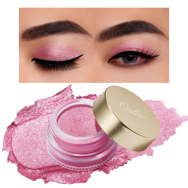 OULAC Cream Eyeshadow, Glitter Pink Eyeshadow, Holds Makeup For 12 Hours +, Waterproof and Sweatproof, Crease Resistant, Vegan | 06g, Sweet Pea (11)