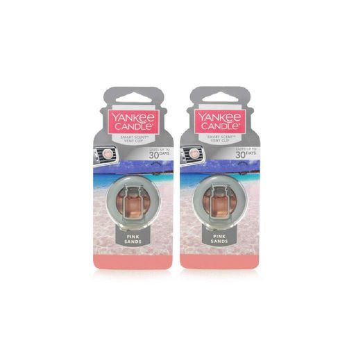 Yankee Candle Smart Scent Vent Clip Odor Neutralizing Car AC Air Freshener, Pink Sands, 2 Packs