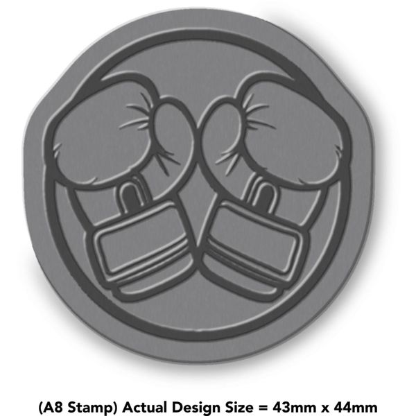 A8 'Boxing Gloves in Circle ' Unmounted Rubber Stamp (RS00053770)