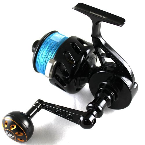Jigging world Custom Install Van Staal Power Ball Knob - 39mm Gold/Black Knob