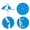 Spiral Beach Umbrella 180 cm Nylon, Multi-Colour, 180 cm, multicoloured