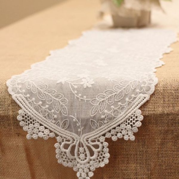 Harvest Imports (Har-) Lace Table Runner in Ivory - 74" Long x 12" Wide