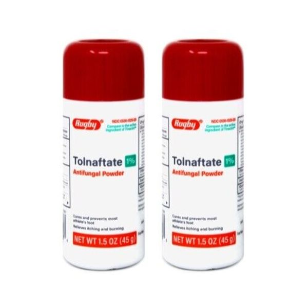 2 Pack Rugby Tolnaftate 1 Antifungal Powder 1.5 Oz Each