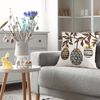 4-Piece Easter Pillow Cover with Happy Easter Eggs and Bunny Motifs