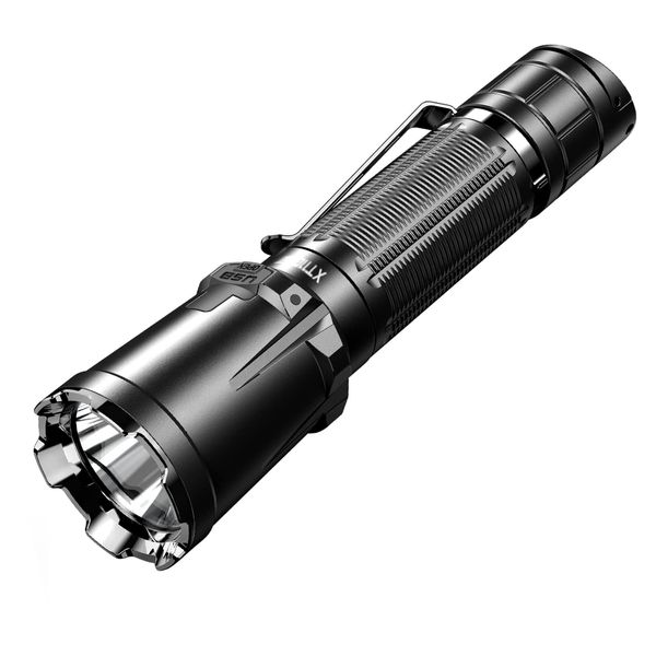 klarus XT11GT Pro 3300 Lumens USB C Rechargeable Tactical Flashlight, Instant Reaction Dual Tail Switches, Tactical + Outdoor Settings, with 3100mAh Battery, Holster